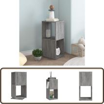 Armoire rotative Gris béton 34,5x34,5x75,5 cm bois d'ingénierie - Bibliothèque Tournante - Bibliothèque Rotative - Étagère Pivotante - Rangement