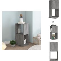 Armoire rotative Gris béton 34,5x34,5x75,5 cm bois d'ingénierie - Bibliothèque Tournante - Bibliothèque Rotative - Étagère Pivotante - Rangement