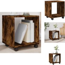 Vidaxl - Armoire roulante chêne fumé 37x33x42,5 cm bois d'ingénierie - Armoire à Roulettes - Armoires à Roulettes - Armoire Sur Roulettes - Armoire