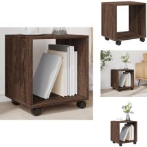 Vidaxl - Armoire roulante chêne marron 37x33x42,5 cm bois d'ingénierie - Armoire à Roulettes - Armoires à Roulettes - Armoire Sur Roulettes - Armoire
