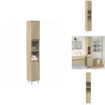 Armoire salle de bain chêne sonoma 30x30x190 cm - Armoire De Salle De Bain - Armoires De Salle De Bain - Armoire De Rangement De Salle De Bain