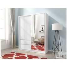 Azura Home Design - Armoire sara en plusieurs couleurs 154 x 214 x 62 cm - Blanc