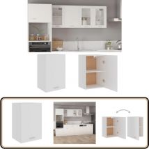 Armoire suspendue Blanc 39,5x31x60 cm Bois d'ingénierie - Armoire Suspendue - Meuble De Cuisine - Rangement Cuisine - Armoire Blanche - Armoire Bois
