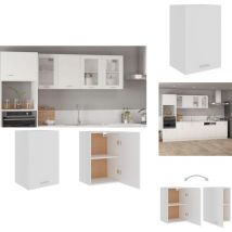 Armoire suspendue Blanc 39,5x31x60 cm Bois d'ingénierie - Armoire Suspendue - Meuble De Cuisine - Rangement Cuisine - Armoire Blanche - Armoire Bois