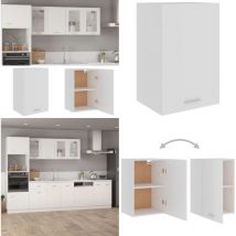 Armoire suspendue Blanc 39,5x31x60 cm Bois d'ingénierie - Armoire Suspendue - Meuble De Cuisine - Rangement Cuisine - Armoire Blanche - Armoire Bois