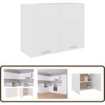 Armoire suspendue Blanc 80x31x60 cm Bois d'ingénierie - Armoire Suspendue - Meuble De Cuisine - Rangement Cuisine - Armoire Blanche - Armoire Bois