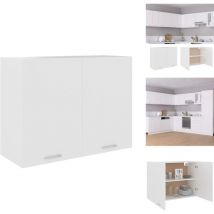 Armoire suspendue Blanc 80x31x60 cm Bois d'ingénierie - Armoire Suspendue - Meuble De Cuisine - Rangement Cuisine - Armoire Blanche - Armoire Bois