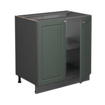 Meuble bas sous-évier Fame-Line, Vert Or Campagne, 80 cm avec étagère, pt Marbre Vicco