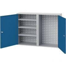 Bedrunka+hirth - Armoire suspendue H750xL1000xP200mm portes tôle pleine acier bl. gris clair/bleu signal bedru
