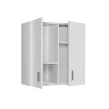 Suspendu polyvalent 59x60 cm blanc mat avec deux portes et deux étagères amovibles - Parga