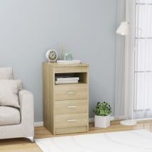 Bonnevie - Armoire à tiroirs Meuble de Rangement - Style Contemporain Chêne sonoma 40x50x76 cm Bois d'ingénierie BV943058
