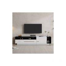 Ineasicer - Armoire tv haute brillance, Lowboard,Tableau tv, Commode TV,170 cm - Pour tv jusqu'à 70 pouces avec tiroir, porte et compartiment ouvert