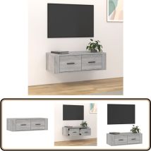 Armoire tv suspendue Sonoma gris 80x36x25 cm Bois d'ingénierie - Meuble Tv Suspendu - Armoire Tv Murale - Meuble Tv Design - Meuble Tv Moderne
