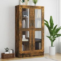 Maison Chic - Armoire à vitrine Bibliothèque Armoire de rangement Chêne fumé 82,5x30,5x150 cm Bois d'ingénierie 15196