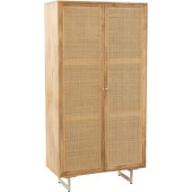 Decossima - Armoire En Rotin Et Bois De Manguier Naturel Naturel 45x175 Cm