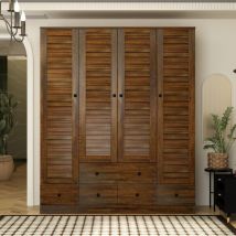 Fufu&gaga - Armoire,grande armoire,armoire à portes battantes,penderies avec 4 portes + 5 tiroirs,armoire cabinet pour vêtements,rangement,chambre à