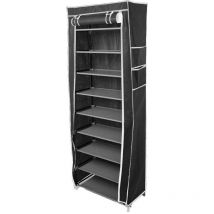 Armoire/meuble à chaussures rangement chaussures 10 niveaux chaussures stockage avec housse 5829160cm - noir