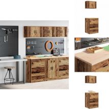 Armoires de garage 2 pcs vieux bois bois d'ingénierie - Armoire De Garage - Armoires De Garage - Armoire De Rangement De Garage - Armoire à Outils
