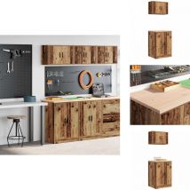 Armoires de garage 2 pcs vieux bois bois d'ingénierie - Armoire De Garage - Armoires De Garage - Armoire De Rangement De Garage - Armoire à Outils