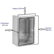 AR - moires électriques étanche saillie avec de plaque fond et support de fixation Coffret: 280x210x130 vitré