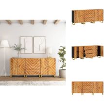 Armoires latérales 3 pcs marron et noir 60x33,5x75 cm - Armoire Latérale - Armoires Latérales - Armoire - Placard