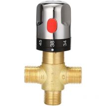 Arnault - Mitigeur thermostatique réglable de salle de bain mélangeur d'eau en laiton vanne de contrôle de température de mélange d'eau chaude/froide