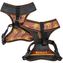 Harry Potter - Arnés Premium para Perros de Talla xxs/xs - Amarillo y Rojo - Arnés Antitirones y Ajustable Adiestramiento - Poliéster 100% - Producto