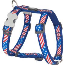 Arnés de bandera de Estados Unidos de 12 mm (cuello de 10 a 15 pulgadas, cuerpo de 12 a 17 pulgadas) - Red Dingo