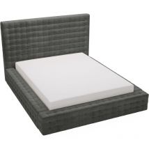 Emporius - Arno lit adulte 160x200 - chesterfield, glam - lit double avec rangement et mousse épaisse - tissu velours Gris foncé (Elegance 18)