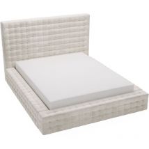Emporius - Arno lit adulte 160x200 - chesterfield, glam - lit double avec rangement et mousse épaisse - tissu velours Crème (Elegance 1)