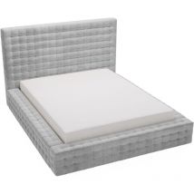 Emporius - Arno lit adulte 180x200 - chesterfield, glam - lit double avec rangement et mousse épaisse - tissu velours Argent (Elegance 13)
