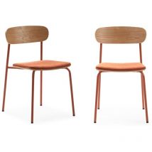 Drawer - calicosy - Lot de 2 chaises en tissu avec pieds en métal noir L46 cm - adriana