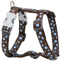 Arnés para perro red dingo style azul marrón lunares 30-48 cm