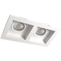 Aro empotrable rectangular 'Akrah' de dos luces (2xGU10) – Blanco