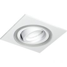 Cristalrecord - Empotrable cuadrado con foco led smd orientable 'Aret' GU5.3/GU10 (2,4W 6000K 150lm) IP23 10,5x10,5cm fabricado en aluminio y ac