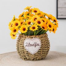 Arrangement de fleurs artificielles dans un panier, toile de simulation florale pour la décoration de la maison, de la cuisine et du mariage, cadeau