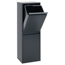 Arregui - Basic Cubo de basura y reciclaje de acero de 2 cubos, mueble de reciclaje, 2 x 17 l (34 l) Antracita CR204-B