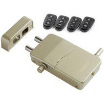 Arregui - CI10-AL Verrou électronique, serrure invisible avec alarme sonore, 4 télécommandes, Dorée