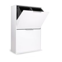 Ecoclas Poubelle de recyclage en acier, poubelle de tri sélectif, blanc, 4 seaux : 4 x 17 l (68 l) CR601-E - Arregui
