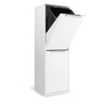 Ecoclas Poubelle de recyclage en acier, poubelle de tri sélectif, blanc, 2 seaux : 2 x 17 l (34 l) CR201-E - Arregui