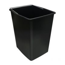 Seau en platique pour poubelle de recyclage basic, top et confort, 17L avec anse en metal, noir - Arregui