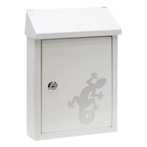 Smart Graphic E5721-SAL Boîte aux Lettres en Acier avec Sérigraphie Décorative « Salamandre », Taille s (Courrier format A5), Avec Fente Arrière,