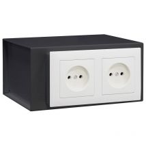 Arregui - Socket Coffre-fort invisible à emmurer, à cacher derrière prises de courant, 2 prises - 10 x 20 x 15 cm (ref 23000W-S0)