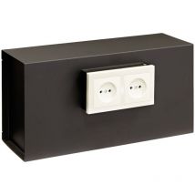 Arregui - Socket Coffre-fort invisible à emmurer, à cacher derrière prises de courant, 2 prises - 20 x 40 x 13 cm (ref 23000W-S1) - noir