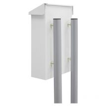 Arregui - STT02 Standfuß Briefkasten, Briefkastenständer, 150 cm hoch, aus Stahl, Silber