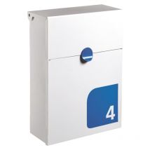 Arregui - Tondo m E6731-BLU Briefkasten aus Verzinktem Stahl, Größe m (din A4 Post), mit ihrer Hausnummer Personalisierbarer Wandbriefkasten, mit