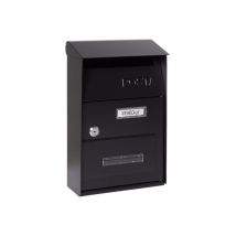 Up D-2006/N Boîte aux Lettres Individuelle en Acier, Taille s (Courrier format A5), Petite Boîte aux Lettres Murale, Fenêtres Transparentes, Facile à