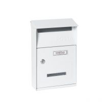 Up D-2006/W Boîte aux Lettres Individuelle en Acier, Taille s (Courrier format A5), Petite Boîte aux Lettres Murale, Fenêtres Transparentes, Facile à
