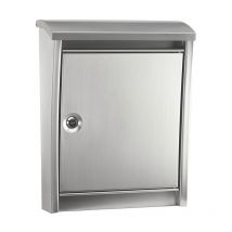 Arregui - Urban E5907 Briefkasten aus Edelstahl, Größe l (Zeitschriften und C4-Umschläge), Moderner Wandbriefkasten mit geschwungener Linienführung