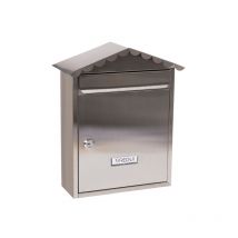Visit E5747 Boîte aux Lettres Individuelle en Acier Inoxydable, Taille m (courrier A4, magazine), Boîte aux Lettres Murale, Anti-pluie,